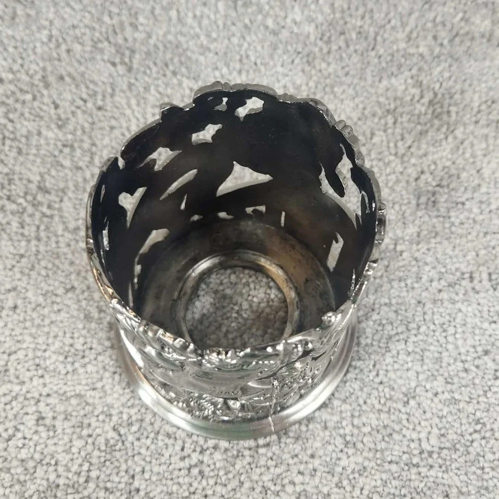 Godinger‎ Silver Art Season Greetings Santa Votive Candle Holder